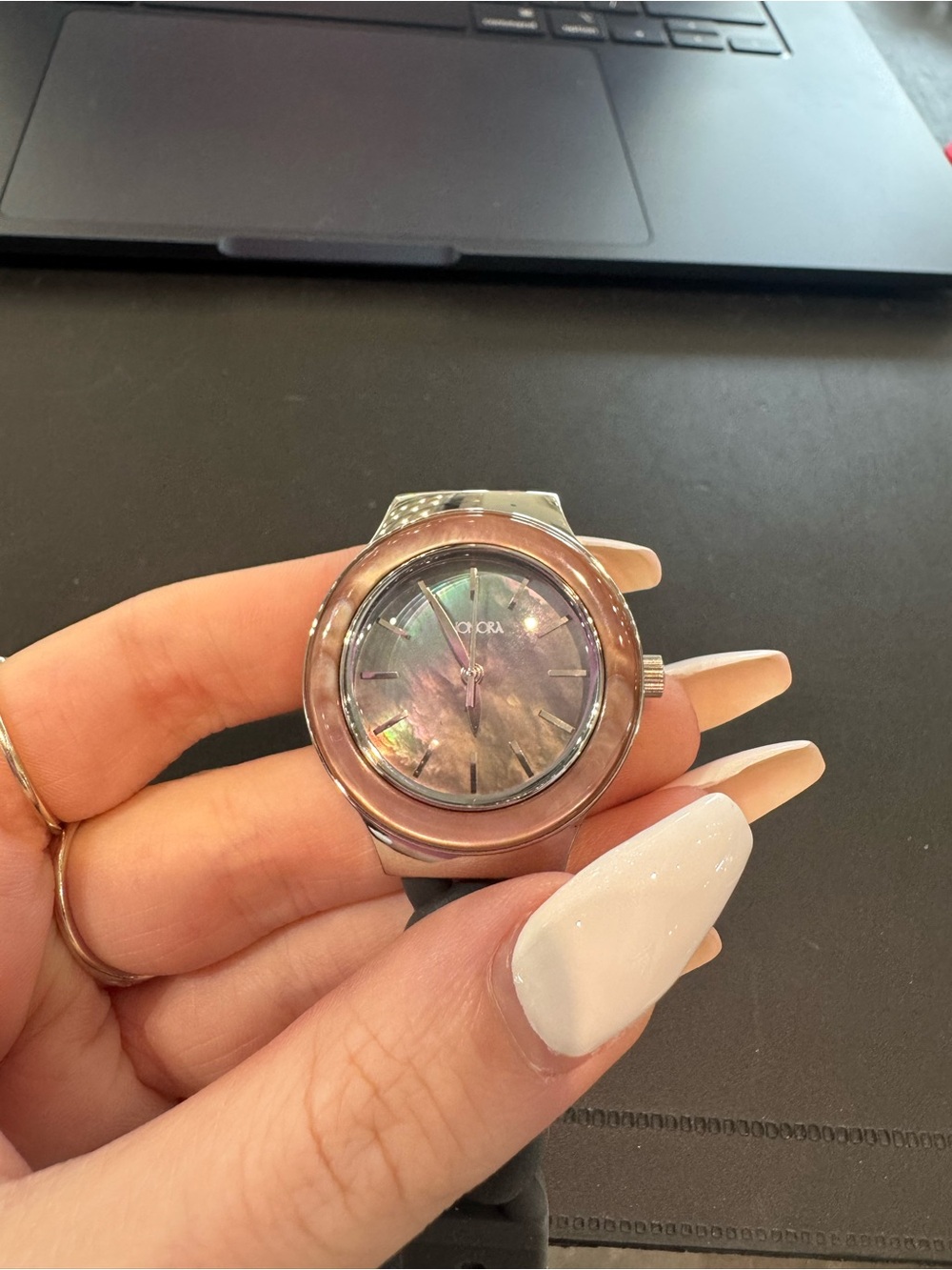 BRAND NEW Honora Women's Quartz Watch – Dark Mother of Pearl Dial & Brown Bezel